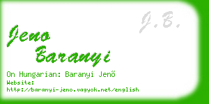 jeno baranyi business card